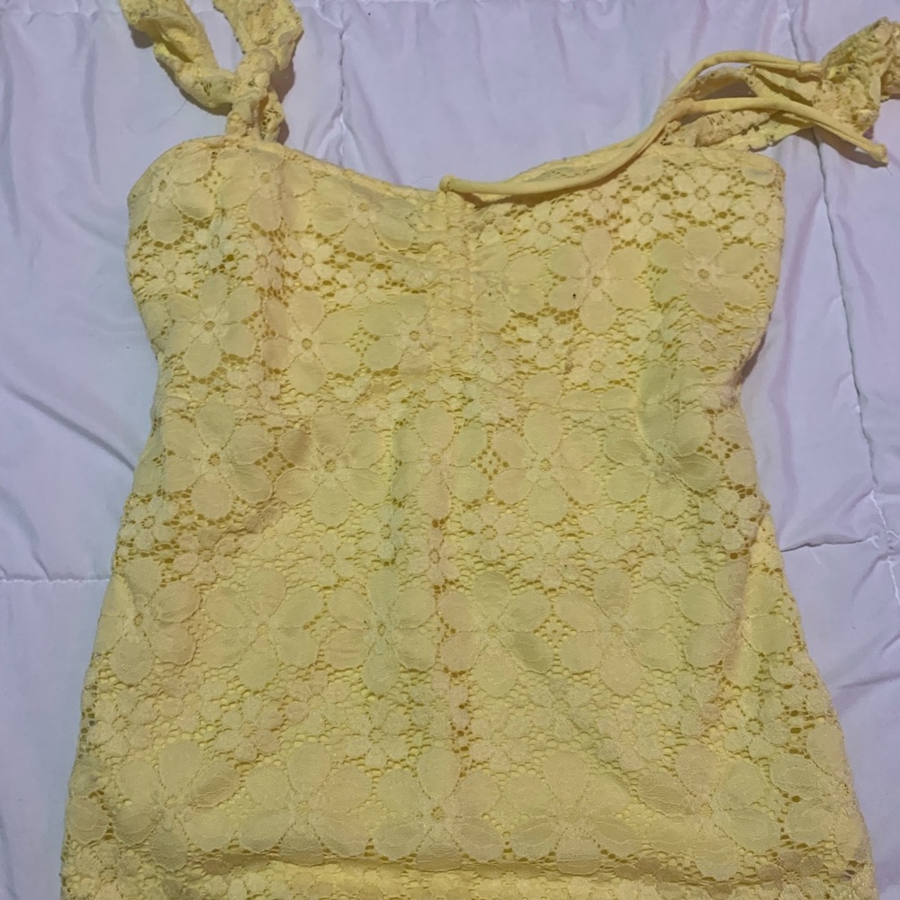 Yellow lace top